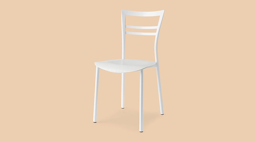 Sedia GO! Connubia con struttura in metallo e sedile in legno multistrato