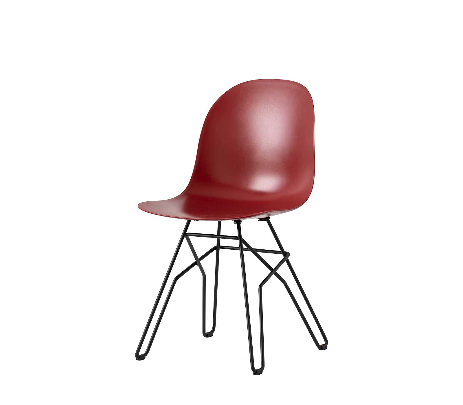 Sedia senza braccioli Connubia Academy con sedile in policarbonato e struttura in tondino intrecciato in metallo